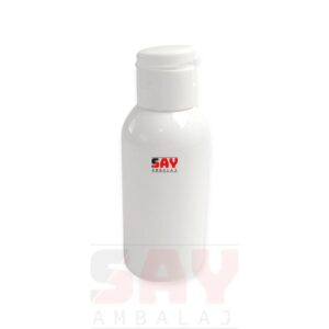 Beyaz Plastik Fliptop Kapaklı Beyaz 100cc 24PP Plastik Şişe