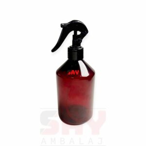 Siyah Plastik Trigerli (Püskürtmeli) Amber 500cc 28PP Plastik Şişe