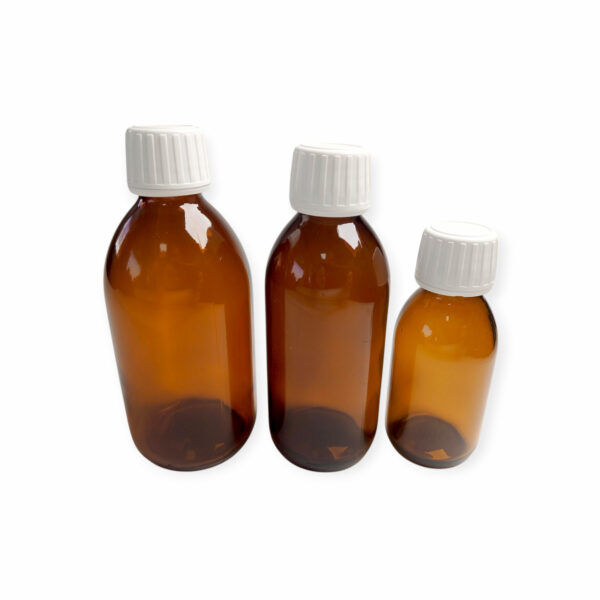 Beyaz Plastik Kilitli Kapaklı 28PP Cam Şişe