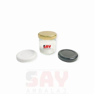 Gold Metal Kapaklı Cam Krem Kavanozu 43mm (Kopya)