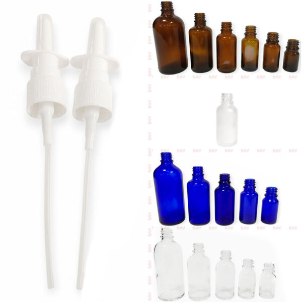 Beyaz Plastik Burun Spreyli 18PP Cam Şişe