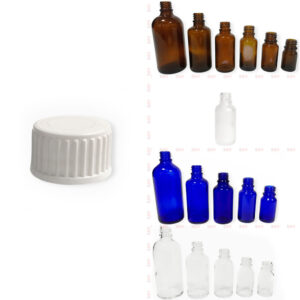 Beyaz Plastik Vidalı Kapaklı 18PP Cam Şişe
