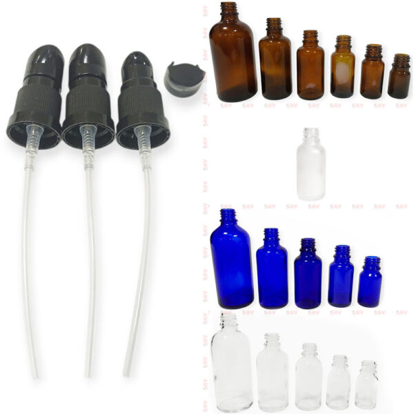 Siyah Plastik 18mm Losyon Pompalı 18PP Cam Şişe
