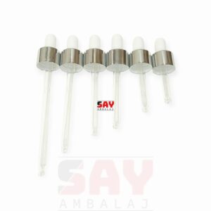 Gümüş Metal Beyaz Lastikli 18 pp Damlalık