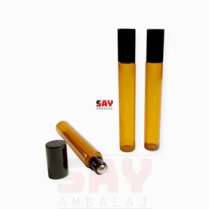 Metal Bilyeli Cam 10 cc Amber Roll-on