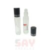 5 CC Şeffaf Cam Roll-on Şişesi Siyah kapak (Line Model)