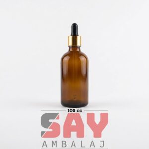 Sise-Cam-Amber-Gold-Damlalıklı-Siyah Emzikli 100 cc