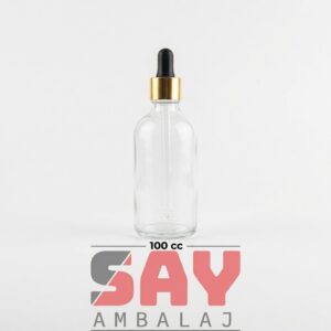 Sise-Seffaf-Cam-Gold-Metal-Yüzük-Siyah-Emzik 100 cc