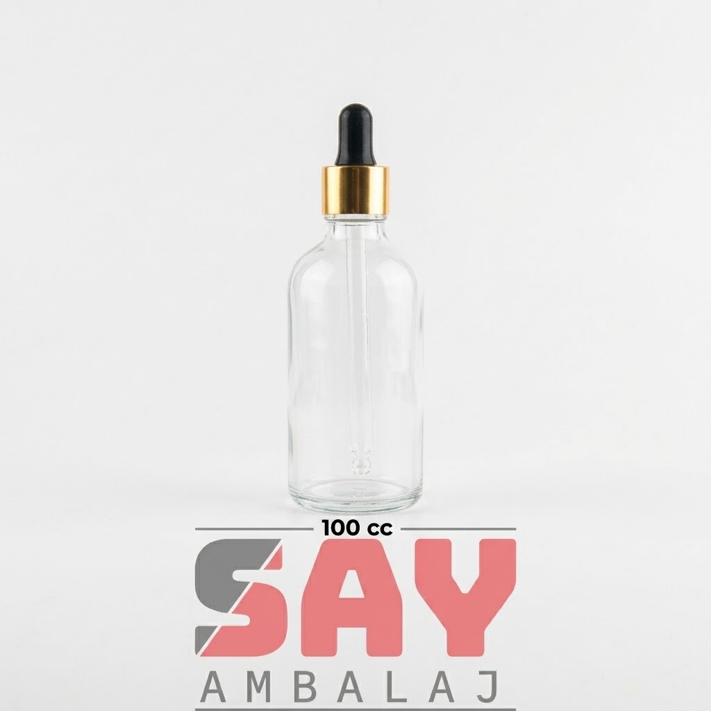 Sise-Seffaf-Cam-Gold-Metal-Yüzük-Siyah-Emzik 100 cc