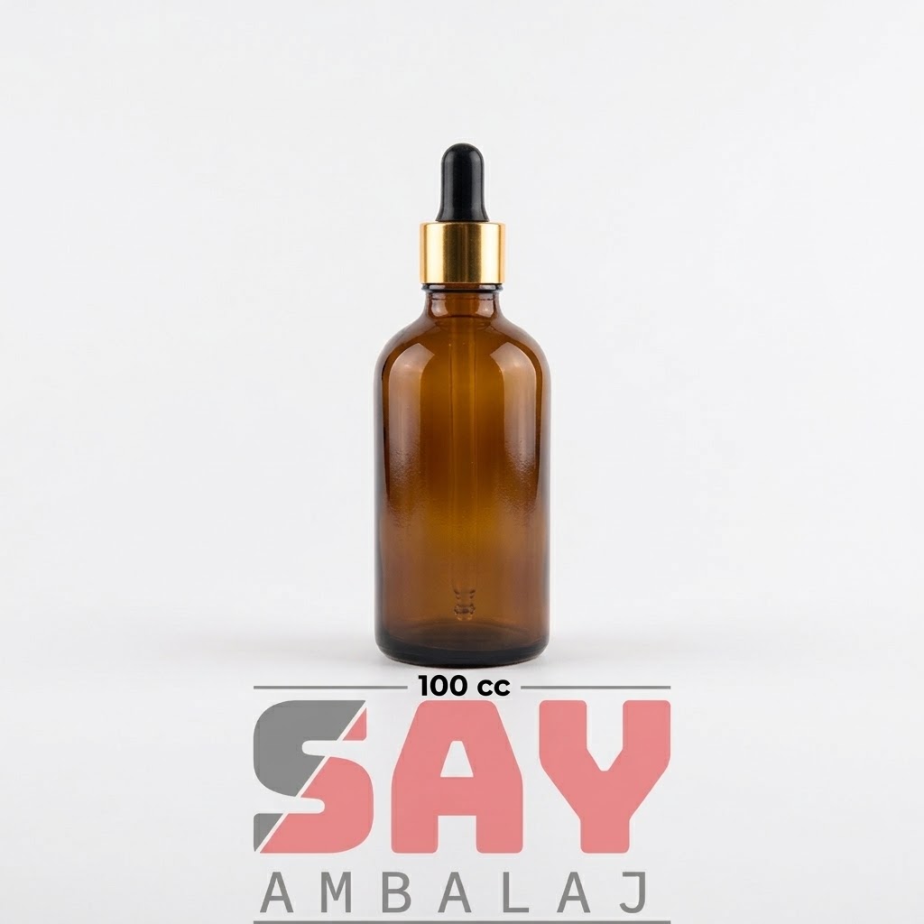 Sise-Cam-Amber-Gold-Damlalıklı-Siyah Emzikli 100 cc